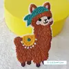 Tecido com Bordado Adesivo de Pano Desenho Animado Alpaca Adesivo Bordado Bolsa Roupas Decoração Acessórios Computador Bordado Jaqueta de Penas Adesivo