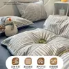 Conjunto de cama simples de outono e inverno de algodão puro escovado de quatro peças, capa de edredom espessa 100% algodão e um conjunto de lençóis de três peças luxuoso e de alta qualidade