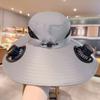 Sombrero de Sol para Hombre para Exteriores Protección Solar Pesca Viento Montañismo Sombrero con Ventilador de Carga Sombrero de Sol Sombrero de Pescador Verano Energía Solar