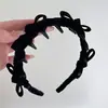 Diadema Vintage de Terciopelo con Lazo y Dientes para Mujer, Diadema de Invierno y Otoño de Gama Alta, Accesorio Versátil y Elegante para el Cabello