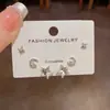 Moda Coreana Japonesa Fresco Conjunto de Pendientes de Tres Piezas Estrella Luna para Mujer Exquisito Lujo Ligero Versátil Sensación de Alta Gama Pendientes Súper Brillantes Venta al por Mayor