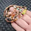 Pulsera de Cuentas Redondas de Ágata Antigua de Jade Dragón Jade Pulsera de Ágata de Color Pulsera de Cuentas Redondas de Arenas Pulsera de Jade