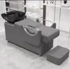 Cama de Lavar Cabelo Transfronteiriça, Lavatório de Cerâmica para Salão de Cabeleireiro, Cama de Shampoo Semi-Reclinável, Cama de Lavar Cabelo Tudo-em-Um para Salão de Cabeleireiro