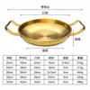Olla Multifuncional de Acero Inoxidable con Doble Asa Sin Recubrimiento para Freír Tempura, Estilo Coreano, Apta para Inducción, Hecha a Medida Comercial