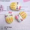 Juguete de Comida Simulada Galleta Gatito Pan Pegamento de Crema DIY Funda de Teléfono Cuerda para el Pelo Adorno de Zapato Flor Accesorios de Resina