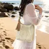 Bolsa de Palha Trançada Retro de Alta Qualidade para Mulheres, Nova Moda de Verão 2026 Bolsa de Ombro, Bolsa Tote Casual Estilo Cesta de Nicho