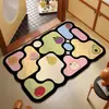 Alfombra de Piso para Baño Dopamina Color Block de Dibujos Animados, Alfombra de Barro Diatomeas Absorbente de Agua para Entrada de Baño, Alfombra Antideslizante para Inodoro