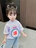 Camiseta de manga corta para niños y niñas, nueva ropa de verano para niños, camiseta de media manga de algodón estilo coreano de verano, de moda