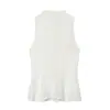 Comercio Exterior Transfronterizo Nueva Ropa de Verano para Mujer Estilo Europeo y Americano Moda Chaleco con Adorno de Nudo de Cuerda Encaje en Relieve