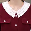 Vestido de otoño a la moda para madres, conjunto de dos piezas de longitud media, nuevo vestido de manga larga para mujeres de mediana edad y mayores