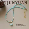 Collar de cuentas de turquesa de estilo chino nuevo, transfronterizo europeo y americano, para mujer, cadena para la clavícula, disponible para dropshipping en transmisiones en vivo y tiendas físicas