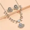 Cuentas de Gota Europa, América y Sudeste Asiático Explosiones Estilo Étnico Indio Retro Cuentas de Gemas Joyería Set de Dos Piezas Pendientes Collar