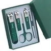 Conjunto de Cortadores de Unha Anti-Salpicos, Conjunto de 4 Peças de Aço Inoxidável Verde Escuro, Cortadores de Unha Anti-Salpicos Domésticos e Ferramentas de Manicure