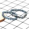 Pulseira de Terno de Comércio Exterior Europeu e Americano Transfronteiriço Pulseira de Contas de Pedra Biliar Preta Olho de Tigre Fosca Envelhecida Linha Preta Elástica Solta Corda de Mão
