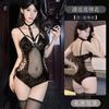 Canny Cat Passion Sexy Uniform Tentação Sexy Underwear Feminino Couro Envernizado Alça Oca Perspectiva terno terno