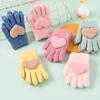 Guantes de estilo coreano para niños, bonitos, cálidos, resistentes al frío y de otoño e invierno, con cinco dedos, para bebés de 1 a 3 años.