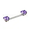 Barra Recta F136 de Titanio con Rosca Interna, Cuatro Puntas, Circonita, Piercing para Pezón de Titanio G23, Aleación de Titanio, Joyería para Piercing Corporal de Venta Caliente Transfronteriza