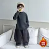 Ropa interior térmica de felpa para niños, manga larga, nuevo estilo 2026, cálida y moderna para niños pequeños, bebés, estilo coreano, ropa de invierno