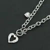 Cadena de collar de 0 palabras estilo dulce y fresco de chica popular ins europea y americana, collar de acero de titanio simple con colgante de amor a la moda de personalidad, cadena de clavícula