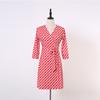 Estampa de Corrente Elegante Decote V Curto Justo Vestido Feminino Pg Dvf2025 Verão Novo Saia Envelope