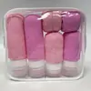 Botellas Reutilizables de Silicona para Viaje con Etiquetas para Viajes de Negocios, Botellas Portátiles Vacías para Loción, Gel de Ducha, Set de Botellas para Almacenamiento de Champú