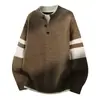 Suéter de Punto Graduado con Cuello Redondo para Hombre Otoño/Invierno 2026, Corte Holgado, Hombro Caído, Manga Larga