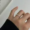 Anel de Prata Esterlina S925 para Mulheres, Estilo de Nicho de Alto Padrão, Não Desbota, Anel de Dedo Versátil Estilo Ins, Joia Coreana de Design Aberto