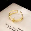 Anillo de Nudo de Doble Capa con Línea de Personalidad de Moda Anillo de Punto Geométrico Asimétrico de Fashionista Coreana Anillo Abierto para Dedos de Mujer