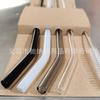 Pajitas de Vidrio Flexibles Coloridas de Moda y Tendencia, Pajitas Transparentes de Vidrio de Alto Borosilicato, Cepillos de Limpieza, Pajitas de Alto Valor