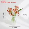 Flores pequenas artificiais feitas de vidro, lírios-calla, rosas, íris, peônias e pássaros, conjunto de ornamentos de flores eternas, presentes estrangeiros transfronteiriços