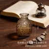 Vaso de Vidro Sódio-Cálcio Personalizado Transfronteiriço, Pote de Armazenamento, Estilo de Padrão em Malha de Luxo Leve, Decoração de Sala de Estar, Armazenamento de Vaso de Flores Estilo Europeu