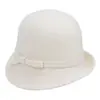 Rongmei 2026 Nuevo Sombrero Clásico Hepburn Transfronterizo con Ala Curva, Sombrero de Mezcla de Seda y Lana, Elegante Sombrero de Estilo Francés
