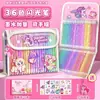 Canetas Kuromi Coloridas com Glitter, Marcadores Fluorescentes Brilhantes Perolados, Canetas de Aquarela Luminous com Areia Líquida Prateada