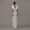 Nuevo Otoño 2025 Europeo y Americano Transfronterizo para Mujer Color Puro Elegante Elegante Cintura Plisado Cuello Swing Vestido Slim para Mujer