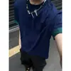 Camiseta de Manga Curta Sólida de Cor Solona de Dupla Face Estilo Americano Secagem Rápida Peso Pesado Básica para o Dia a Dia Top de Verão 2025