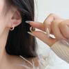 Brincos de Diamante Simples Franceses Design de Nicho Feminino Argola de Orelha Versátil de Alta Qualidade Luxo Leve Novo Estilo Popular Tendência 2024