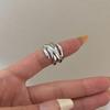 Anillo abierto cruzado de múltiples capas irregulares a juego con dos colores de oro y plata de moda, anillo para dedo índice de estilo frío que combina con todo.