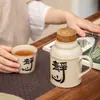 Tetera Pequeña de Cerámica con Esmalte de Ceniza, Gran Capacidad con Tapa para Uso en Casa y Oficina, Adecuada para Preparar Té, con Sello Lo