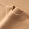 Suéter Masculino de Cashmere Baby Camada Dupla Gola Alta Manga Longa Pulôver Suéter Casual de Tricô
