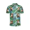 Impresión Digital 3D Moda Capibara Manga Corta Casual Hawaiana Solapa Polo Interesante Transfronterizo Caliente