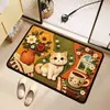 Estilo Pastoral Pintura al Óleo Animales Pequeños Felpudo Hongos Flores Gatos Perros Rectangular Piso de Entrada Alfombra Dormitorio Pasillo