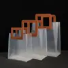 Bolsa de Regalo de PP Mate Plástico Transparente Bolso de Mano Navideño Bolsa para Empaquetar Regalos de Cumpleaños Bolsa para Regalo de Boda