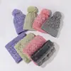 Conjunto de Três Peças Quente para Crianças, Chapéu, Cachecol, Luvas, Cachecol de Inverno Degradê, Chapéu de Lã com Proteção de Orelha em Veludo
