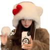 HelloKitty Gato Fofo Chapéu Lei Feng Quente Ciclismo Anticongelante Orelha de Pelúcia SF Igual KT Chapéu com Laço