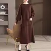 Conjunto casual de dos piezas estilo coreano transfronterizo para mamás, con una moderna chaqueta nueva de cuello redondo y un versátil vestido de cuello redondo, perfecto para mujeres de mediana edad
