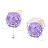 Set de 6 Piezas de Suministro Transfronterizo Europeo y Americano Novio y Novia Boda Hoja de Oro con Cuentas Muñequera y Ramillete Fabricante Venta al por Mayor Stock Disponible