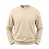 Moletom Masculino Casual de Cor Sólida, Gola Redonda, Estilo Clássico Solto, Forrado com Lã, Pesado, Outono e Inverno, Europeu e Americano, para o Trabalho, Tamanho Plus