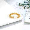 Anillo de perla de agua dulce natural de lujo ligero, chapado en acero de titanio de 14 quilates, anillo de alta calidad con sensación de cuerda elástica, accesorios al por mayor para mujeres