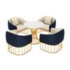 Mesa de negociación nórdica y conjunto de sillas, mesa y silla de lujo para vestíbulo de hotel, oficina de ventas, recepción, negociación, moderno sofá de cuero para recepción.