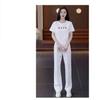 Traje de Moda Explosiones de Verano 2025 Nuevo Sentido de Diseño Super Slim Cubre Vientre Top de Manga Corta Pantalón Recto Conjunto de Dos Piezas